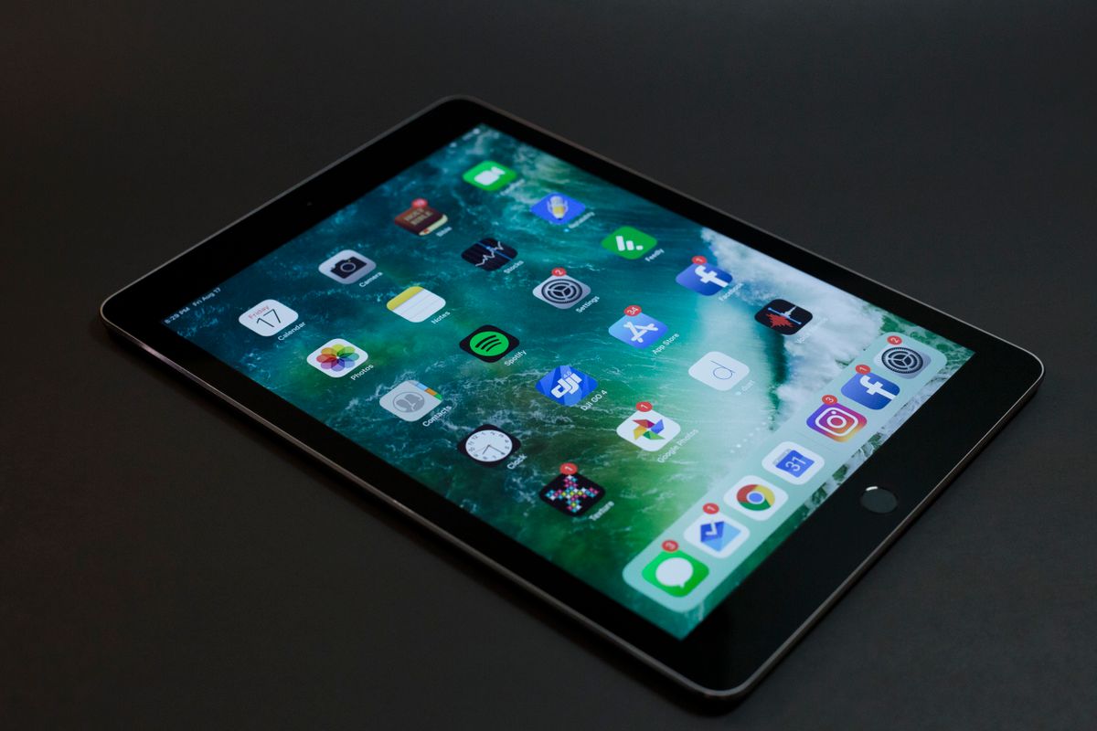 Tablet with the screen turned on