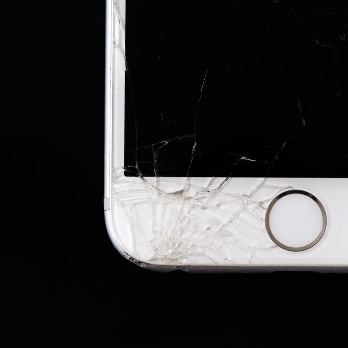 Close-up of a phone screen protector